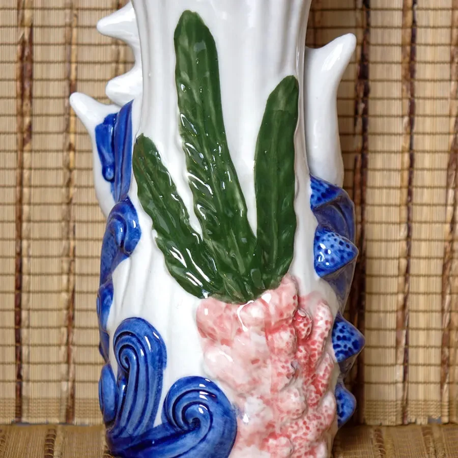 Дельфины винтажная фарфоровая ваза СССР порцелянова вазочка для квітів 10