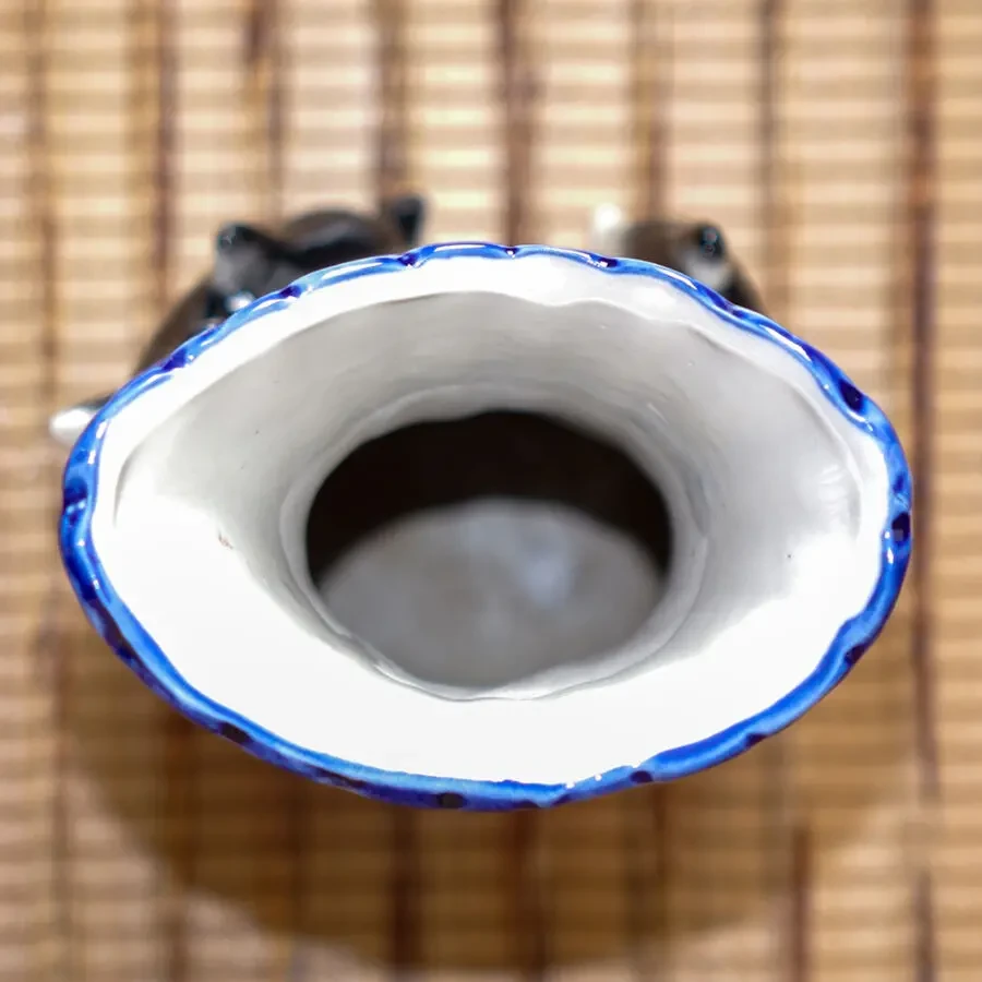 Дельфины винтажная фарфоровая ваза СССР порцелянова вазочка для квітів 7