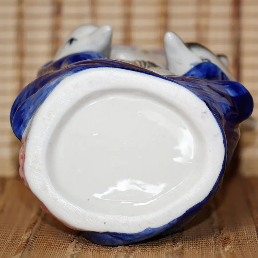 Дельфины винтажная фарфоровая ваза СССР порцелянова вазочка для квітів 8