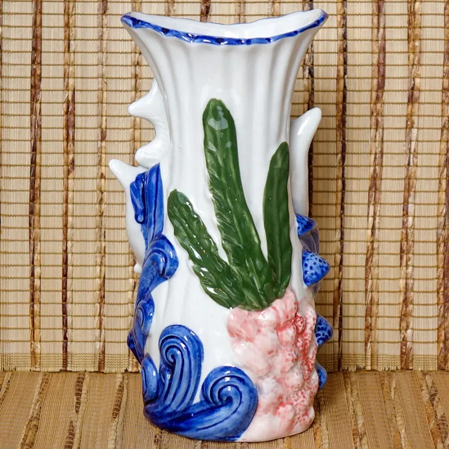 Дельфины винтажная фарфоровая ваза СССР порцелянова вазочка для квітів 4