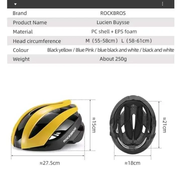 Велосипедный шлем Rockbros размер L (58-61) cm 7