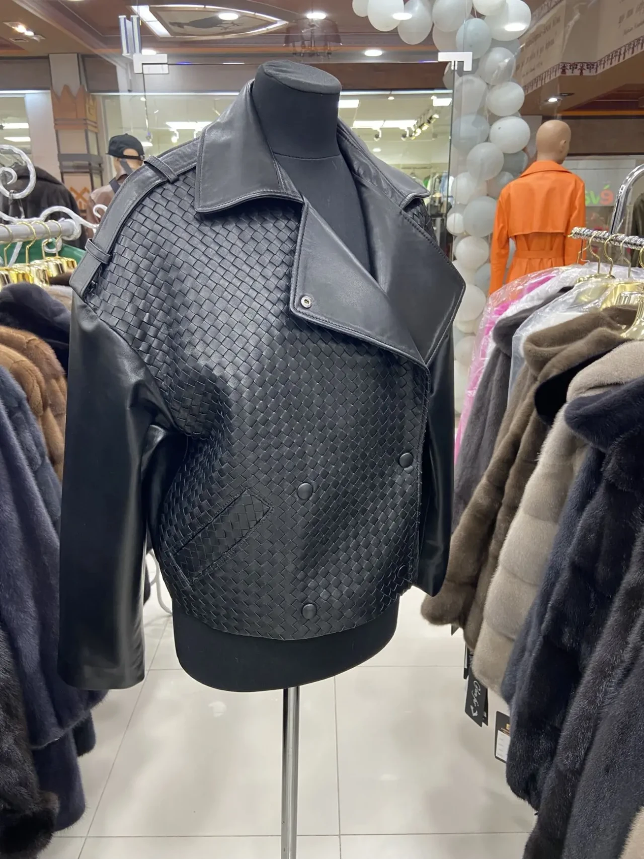 Куртка шкіряна жіноча,плетяна шкіра,оверсайз бомбер