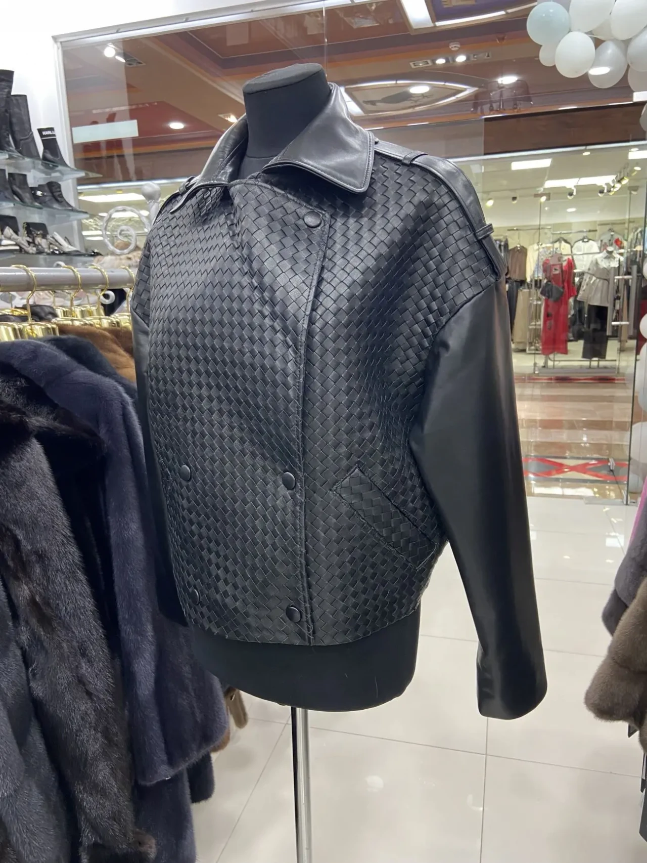 Куртка шкіряна жіноча,плетяна шкіра,оверсайз бомбер 5