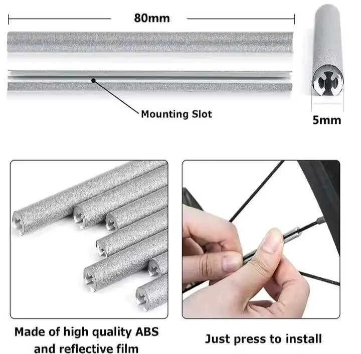 Катафоти (світловідбиваючі) накладки на шприхи велосипеда. Колір БІЛИЙ 6