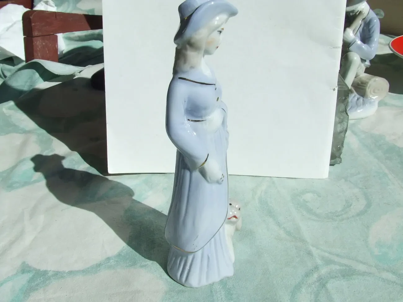 Фарфор дівчина з собакою роз. 18 х 6 см. 1990 роки. ручний розпис. 5