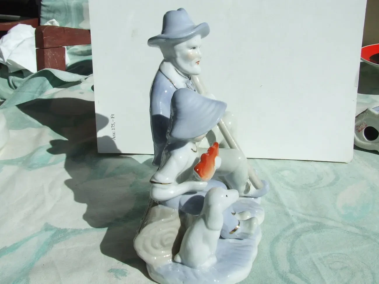 Фарфор дід з внуком роз. 18 х 18х 10 см. 1990 роки. ручний розпис. 8