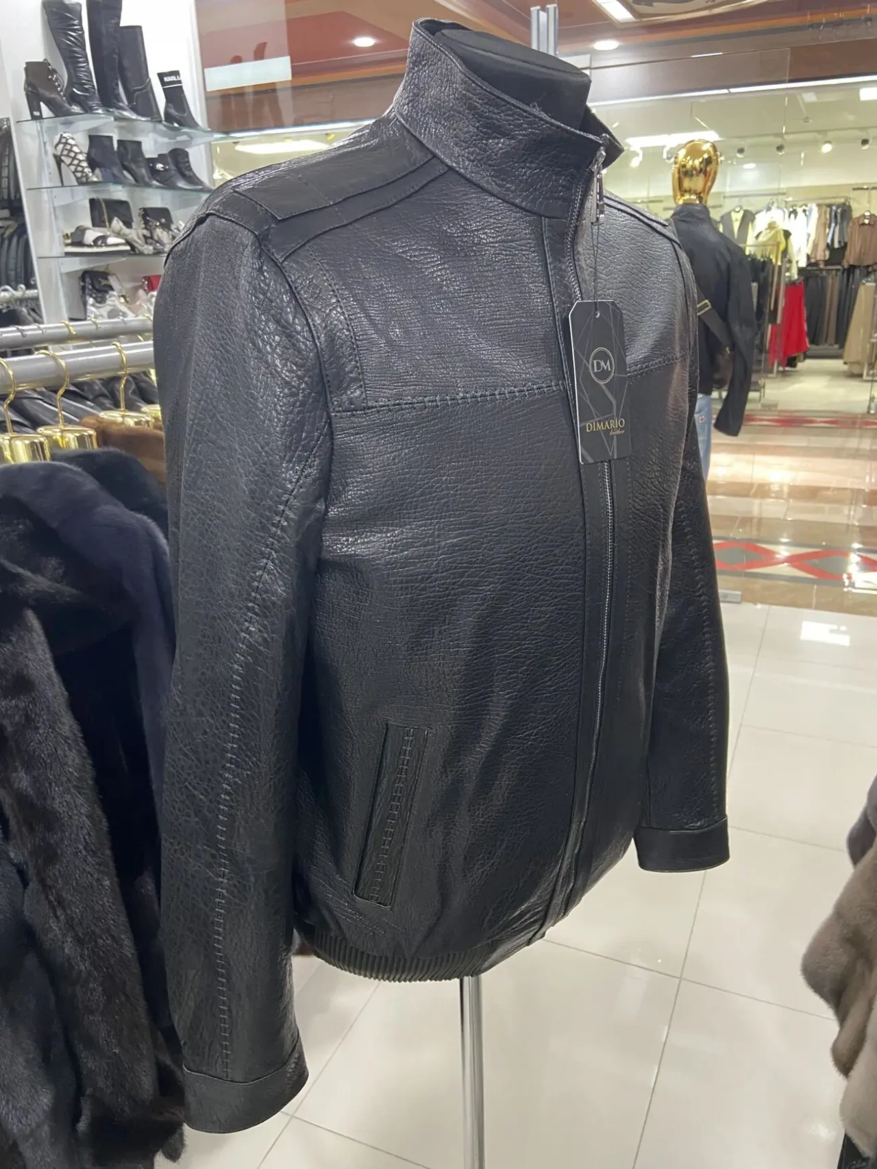 Чоловічі шкіряні бомбери комір стійка,джамбо та веджеталь 2