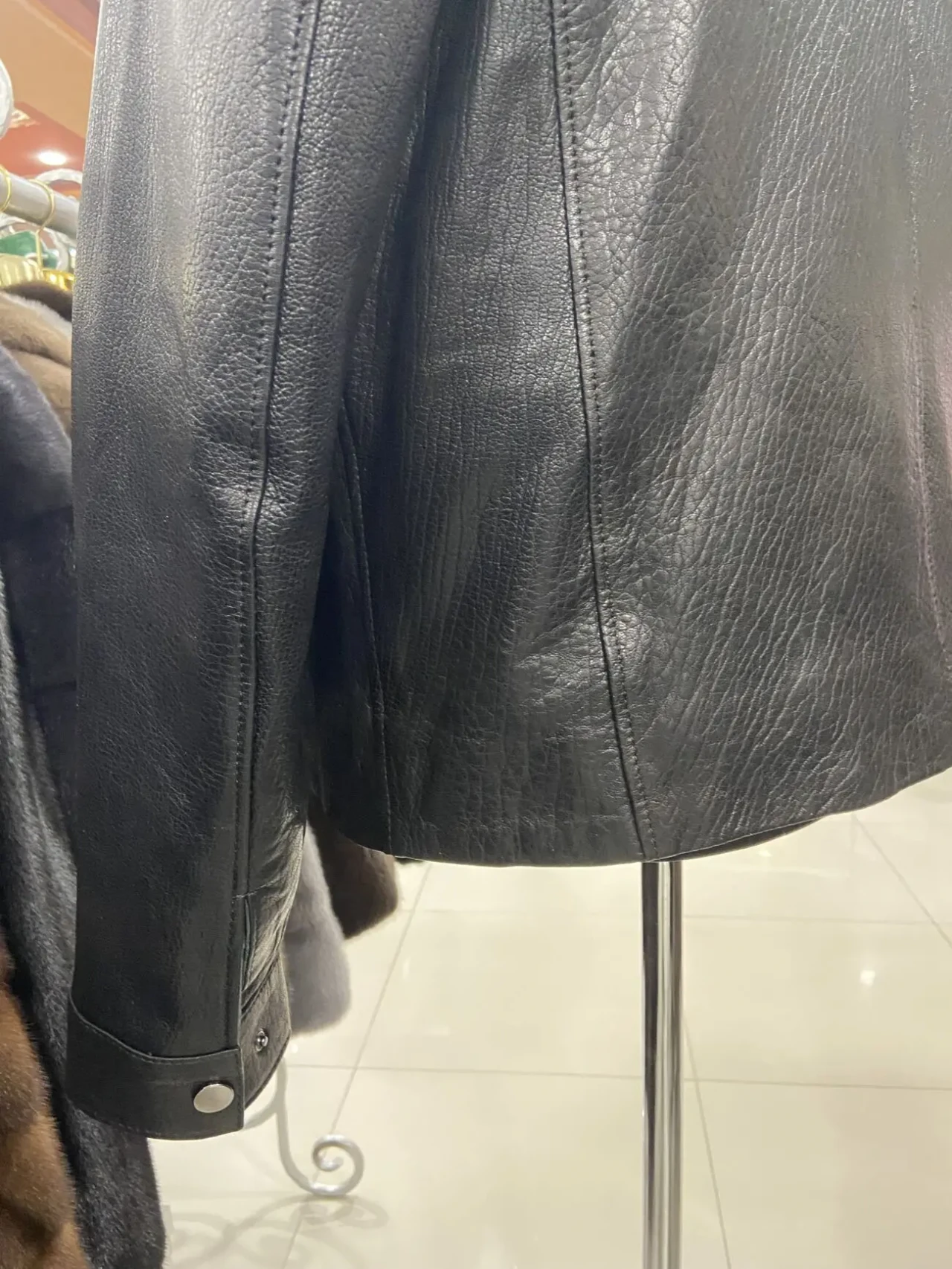 Куртка шкіряна чоловіча джамбо з кишенями,мяка шкіра 4