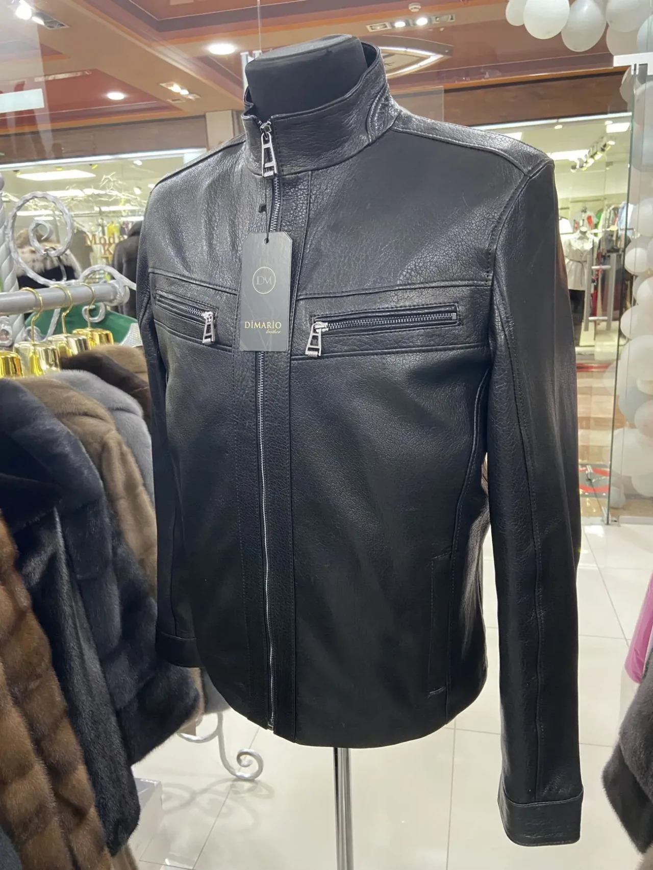 Куртка шкіряна чоловіча джамбо з кишенями,мяка шкіра