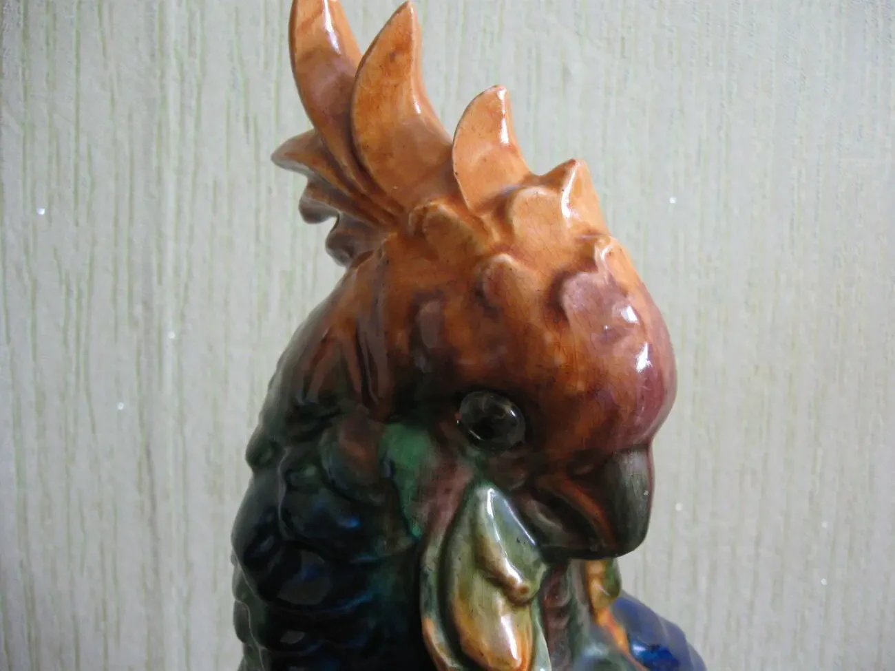 Антікварний порцеляновий світильник-нічник Папуга, великий 2