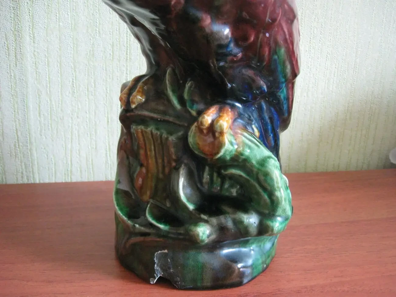 Антікварний порцеляновий світильник-нічник Папуга, великий 4