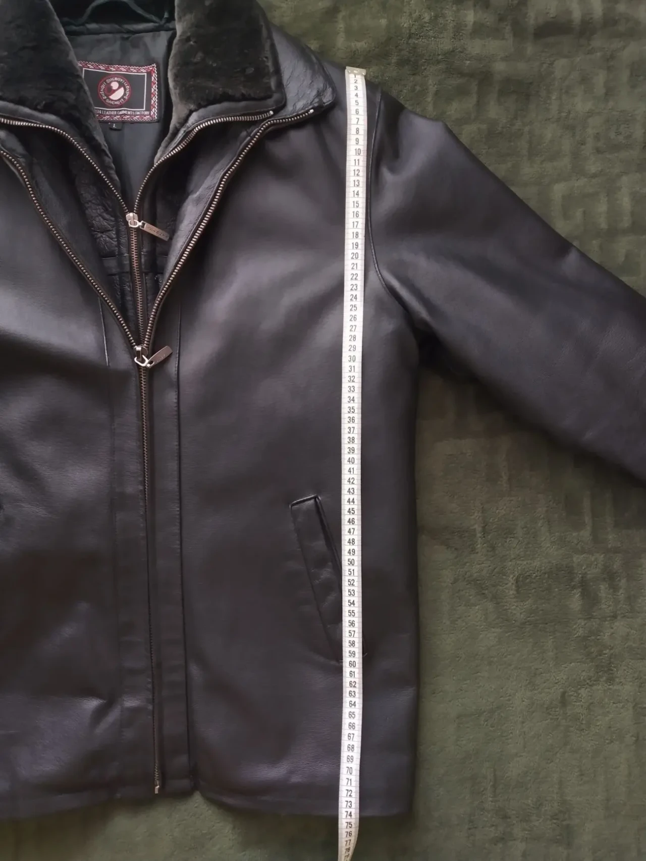 Куртка мужская,кожаная,зимняя,б/у (L,50) 3