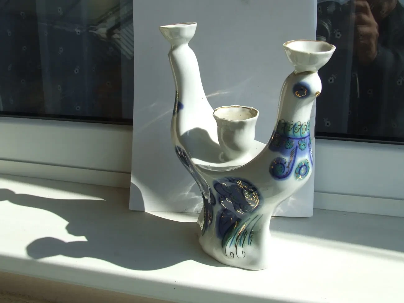 Фарфоровий підсвічник на три свічі голуби полонне роз. 22 х 18 см. 19 2