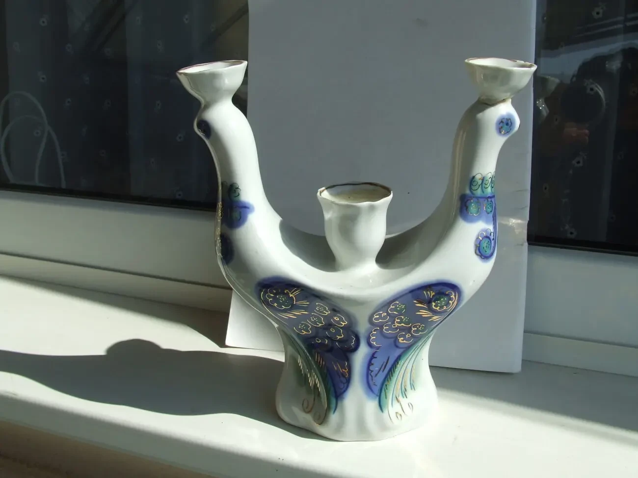 Фарфоровий підсвічник на три свічі голуби полонне роз. 22 х 18 см. 19 3