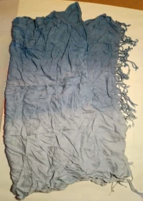 Голубой синий палантин шарф платок, вискоза, бахрома