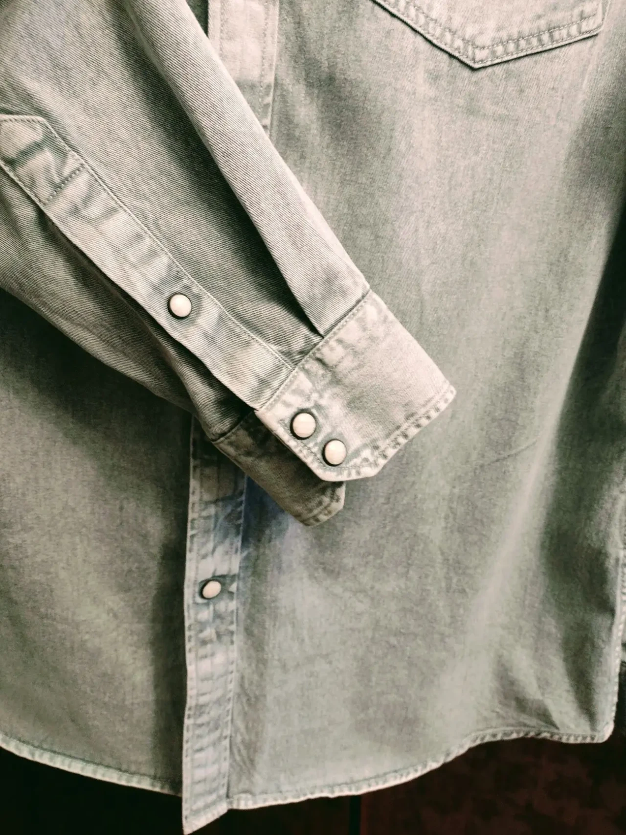 Рубашка мужская джинсовая серая, коттон. 3