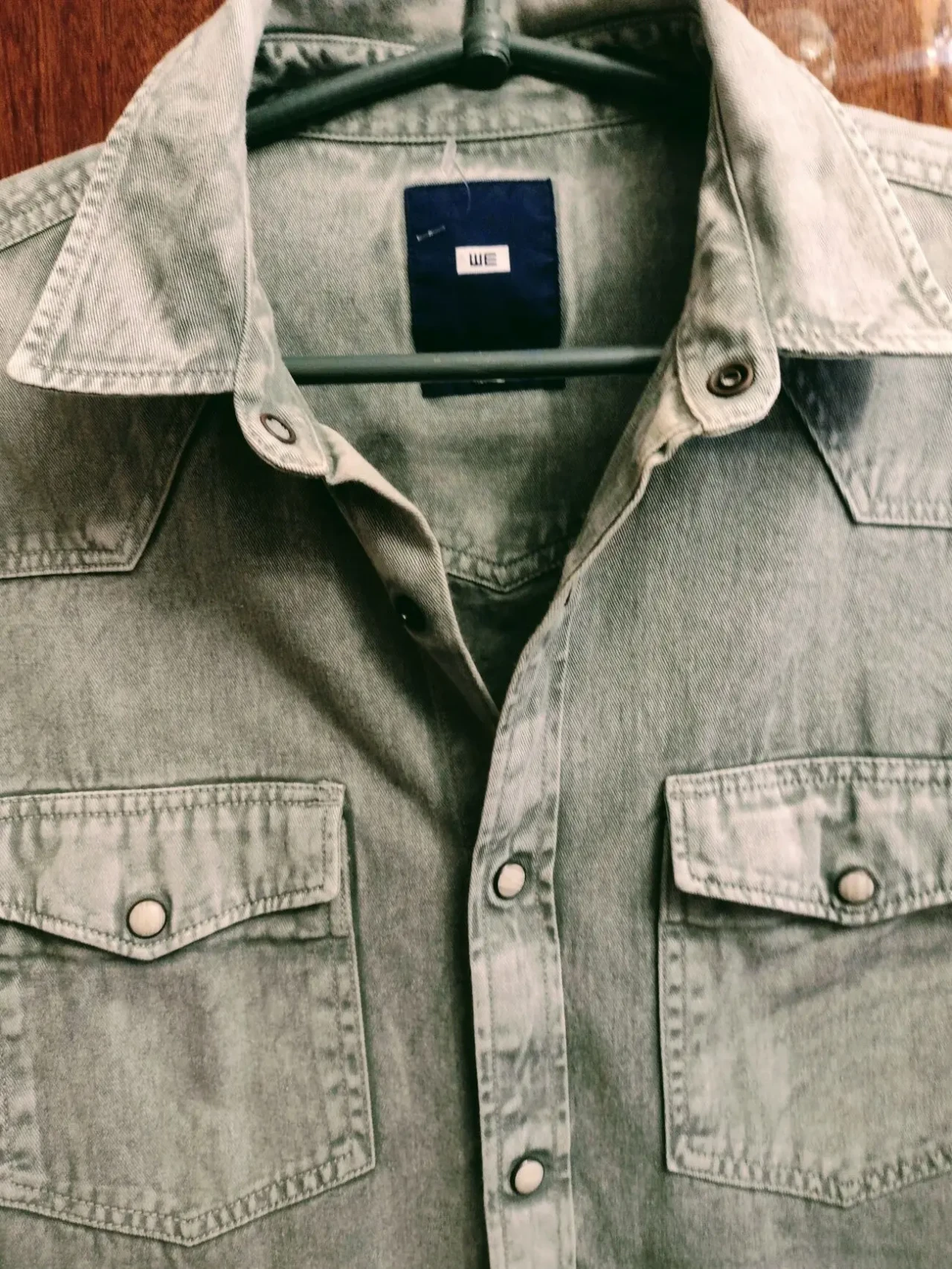 Рубашка мужская джинсовая серая, коттон. 4