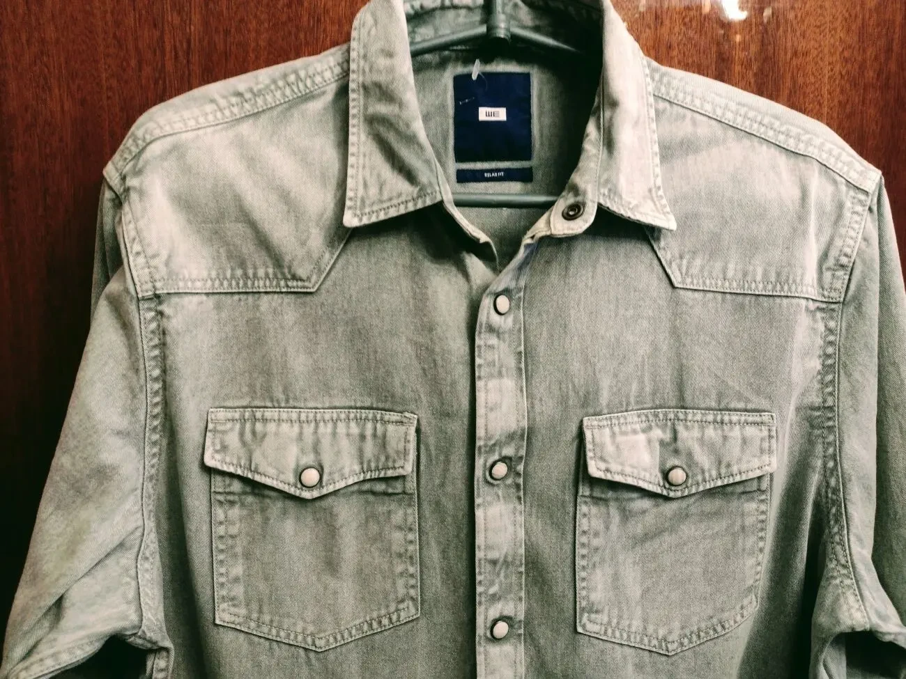 Рубашка мужская джинсовая серая, коттон. 2