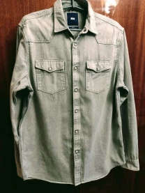 Рубашка мужская джинсовая серая, коттон.