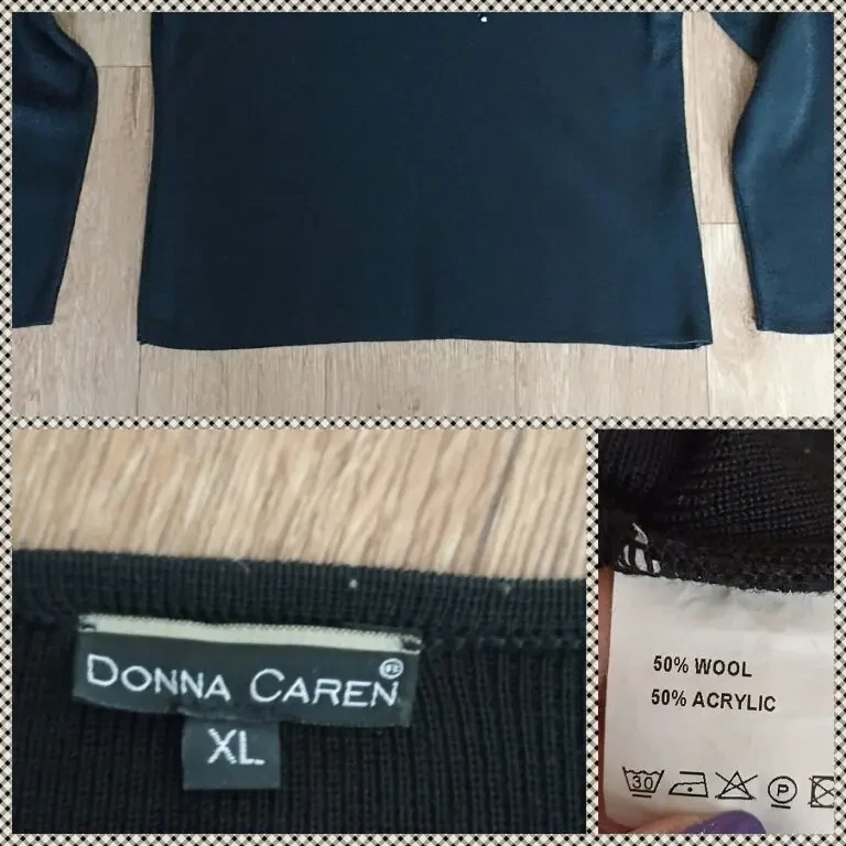 Donna Caren Свитер женский полушерсть черный XL на 52  черный Турция 9