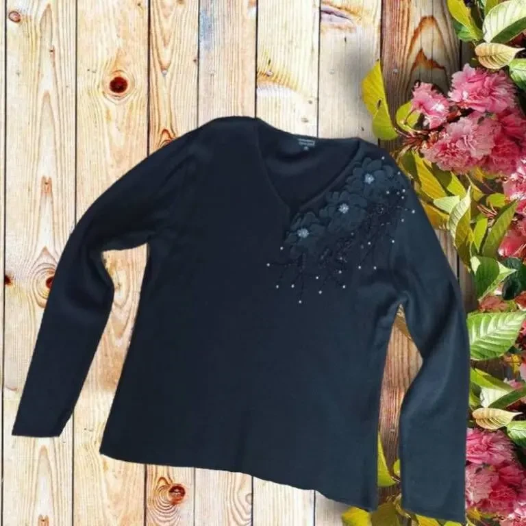 Donna Caren Свитер женский полушерсть черный XL на 52  черный Турция 2