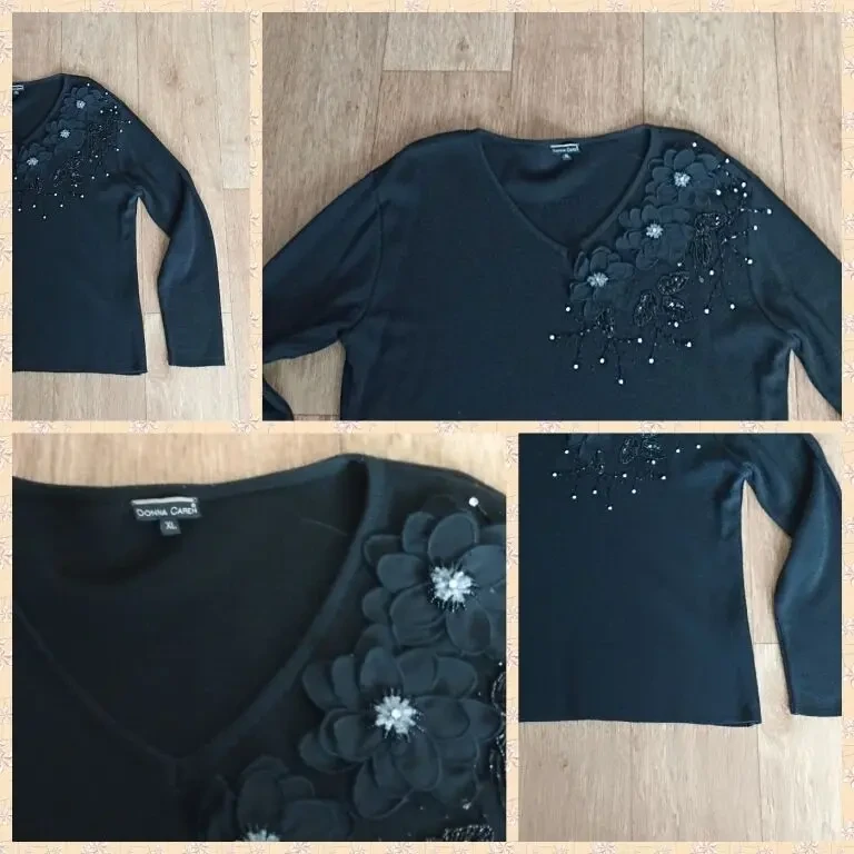 Donna Caren Свитер женский полушерсть черный XL на 52  черный Турция 8