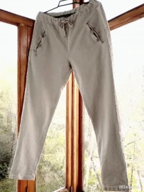 Спортивные серые штаны 10 12 м хлопок, ровные, на резинке, карманы