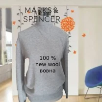 Marks Spencer Шерстяной женский гольф серый меланж 14 на 48