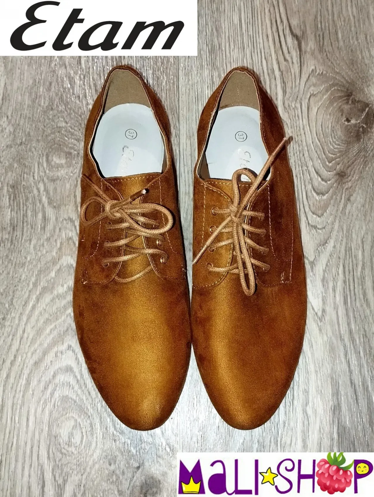 Нові оксфорди з імітацією замшу від французького бренду Etam