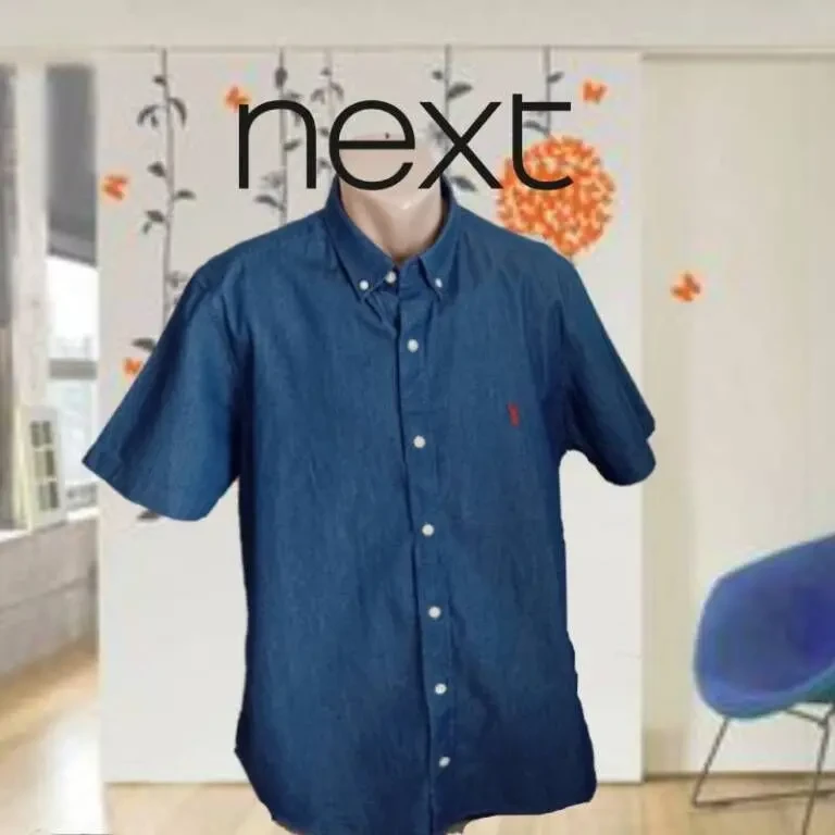 Next Летняя красивая мужская рубашка короткий рукав тонкий по