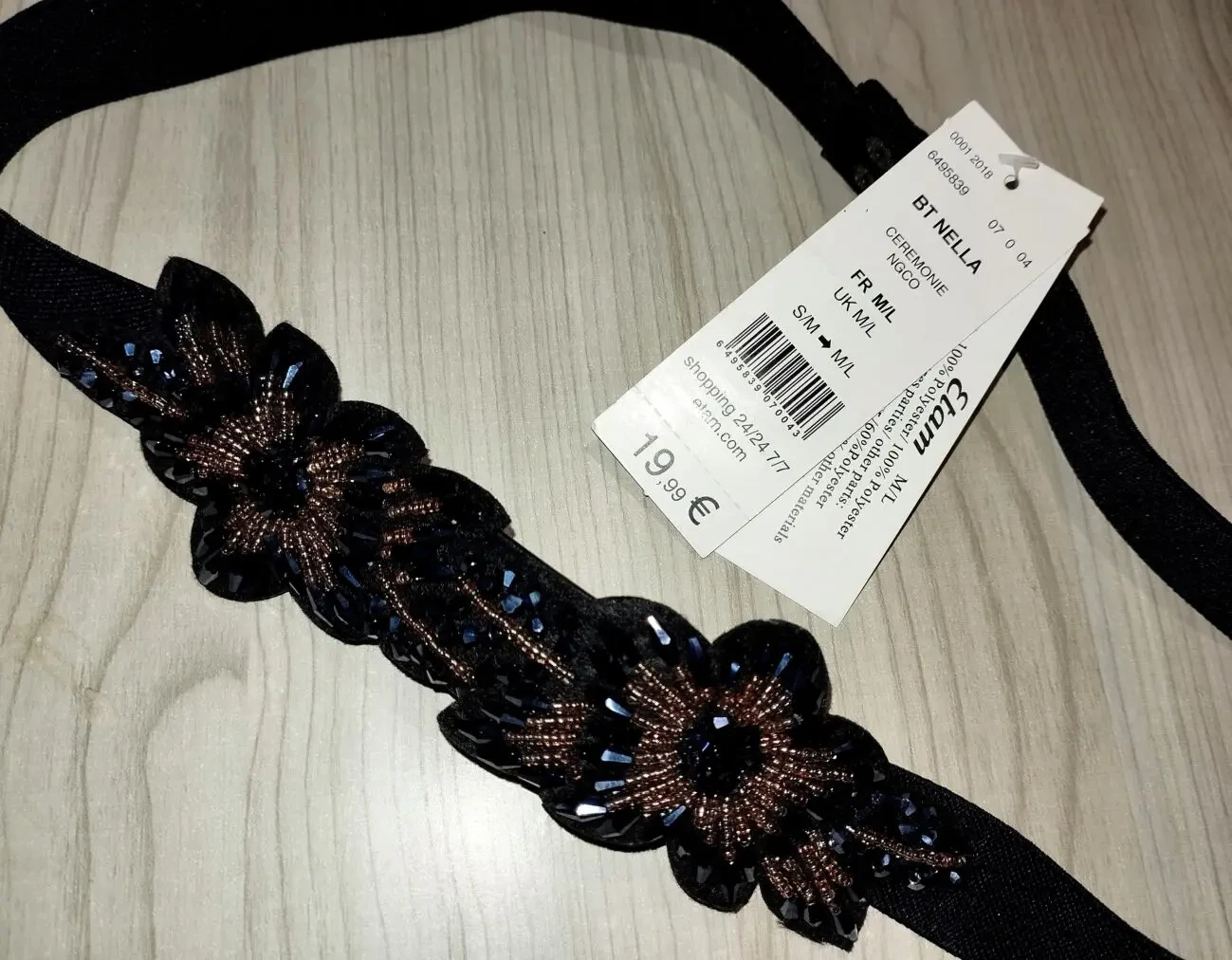 Пасок розшитий бісером від французького бренду etam 3