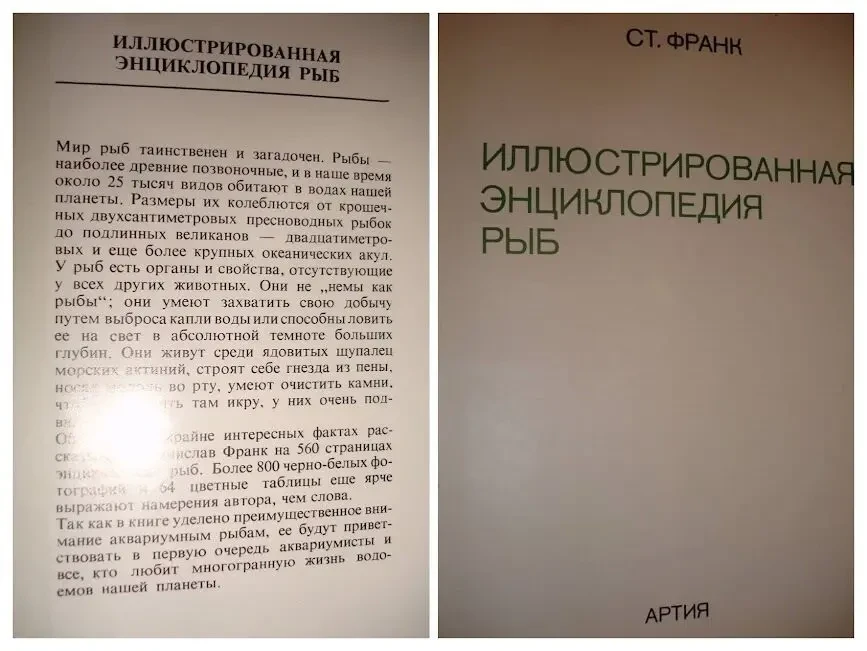 ФРАНК Станислав. ИЛЛЮСТРИРОВАННАЯ ЭНЦИКЛОПЕДИЯ РЫБ. 560 с. 1984. 3