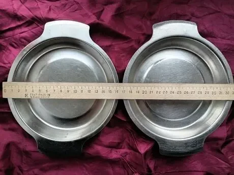 Миска тарелка надежная, толстостенный металл нержавейка, 2 шт 4