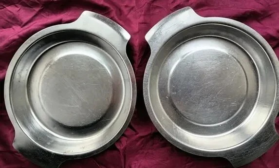 Миска тарелка надежная, толстостенный металл нержавейка, 2 шт 2