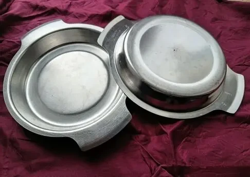 Миска тарелка надежная, толстостенный металл нержавейка, 2 шт