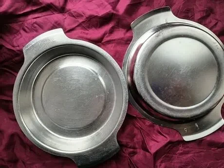 Миска тарелка надежная, толстостенный металл нержавейка, 2 шт 3