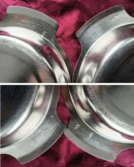 Миска тарелка надежная, толстостенный металл нержавейка, 2 шт 6