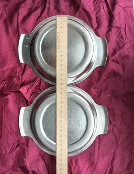 Миска тарелка надежная, толстостенный металл нержавейка, 2 шт 8