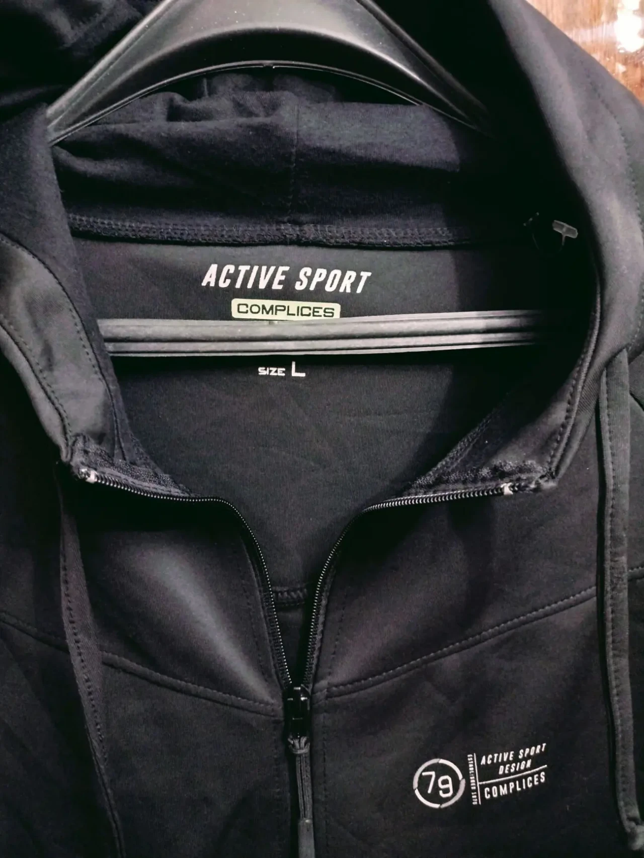 Спортивная мужская кофта Аctive sport, чёрная. 7