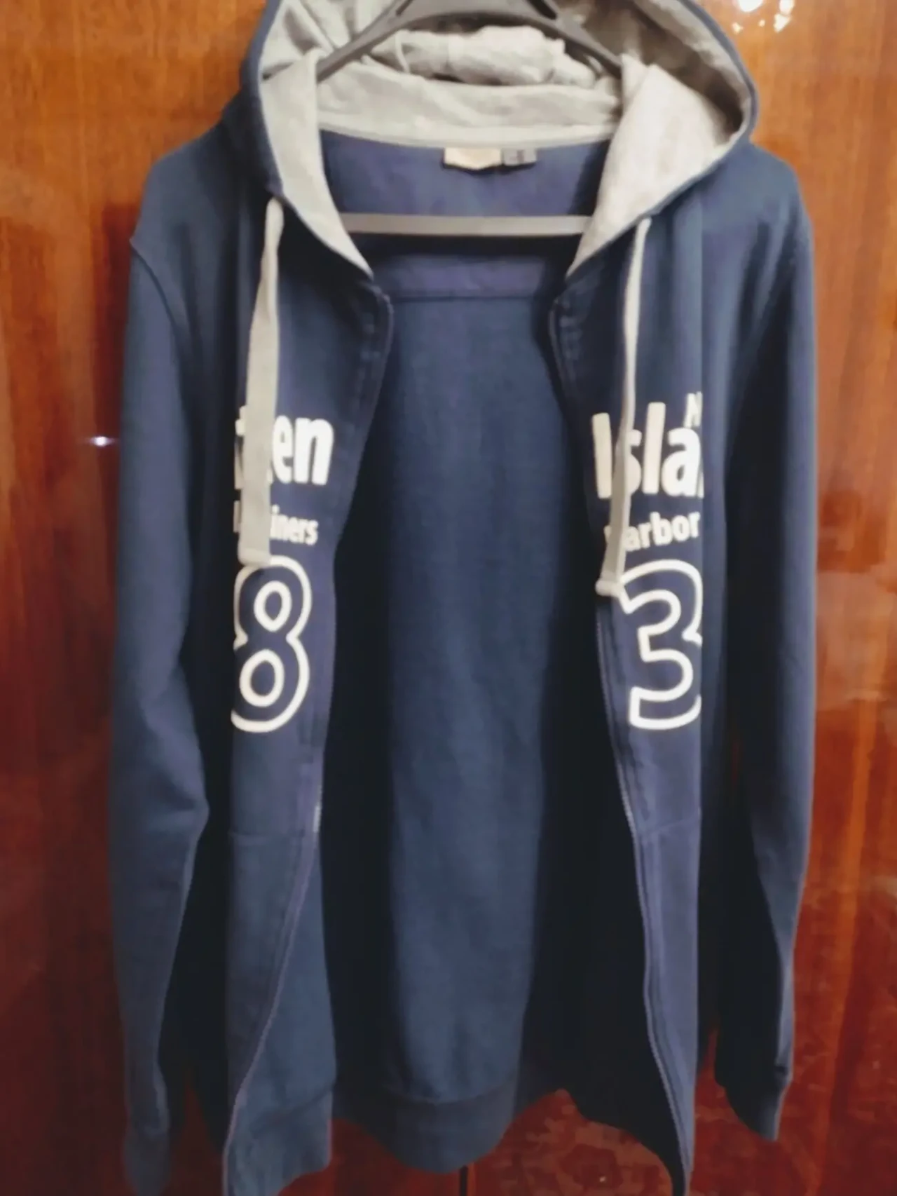 Мужская кофта с капюшоном, хлопок, синяя. 5