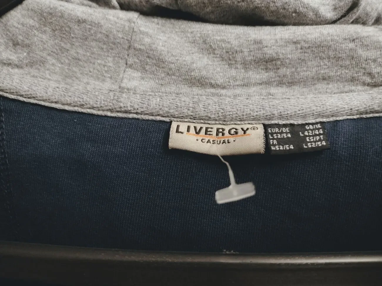 Мужская кофта с капюшоном, хлопок, синяя. 6