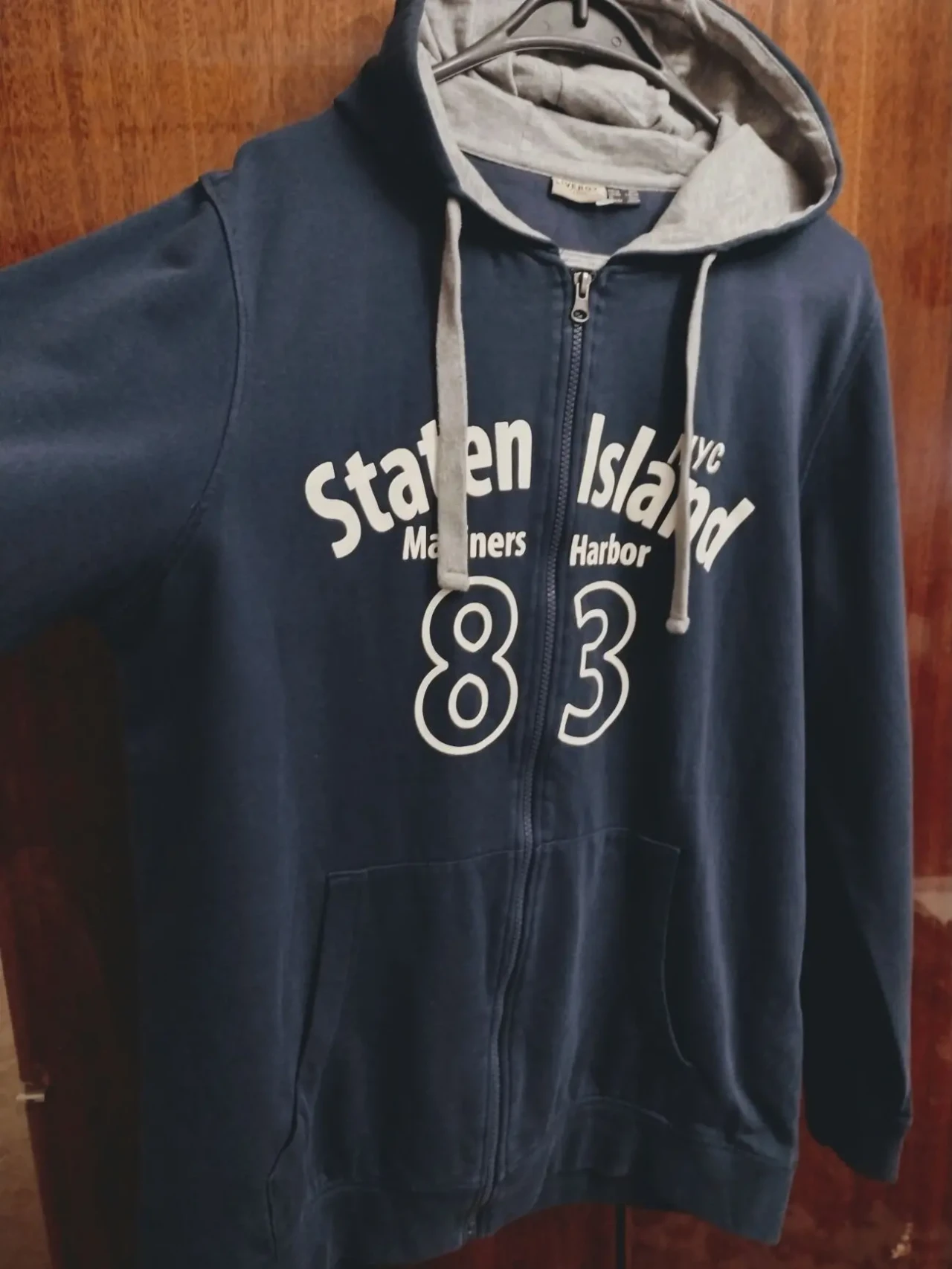 Мужская кофта с капюшоном, хлопок, синяя. 4