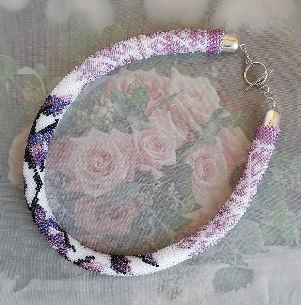 Прикраса із бісеру кольє-джгут Симфонія 7