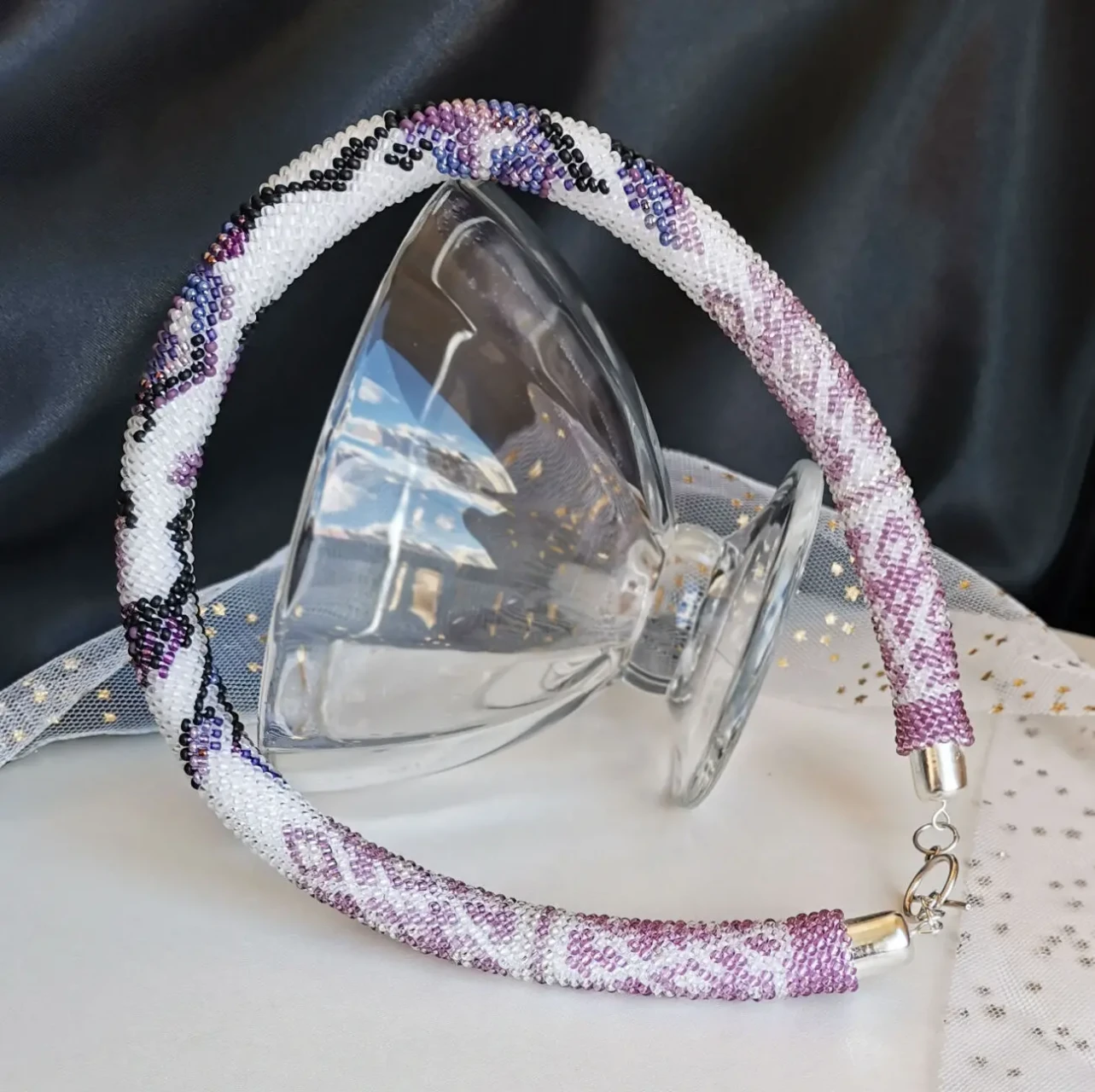 Прикраса із бісеру кольє-джгут Симфонія 3