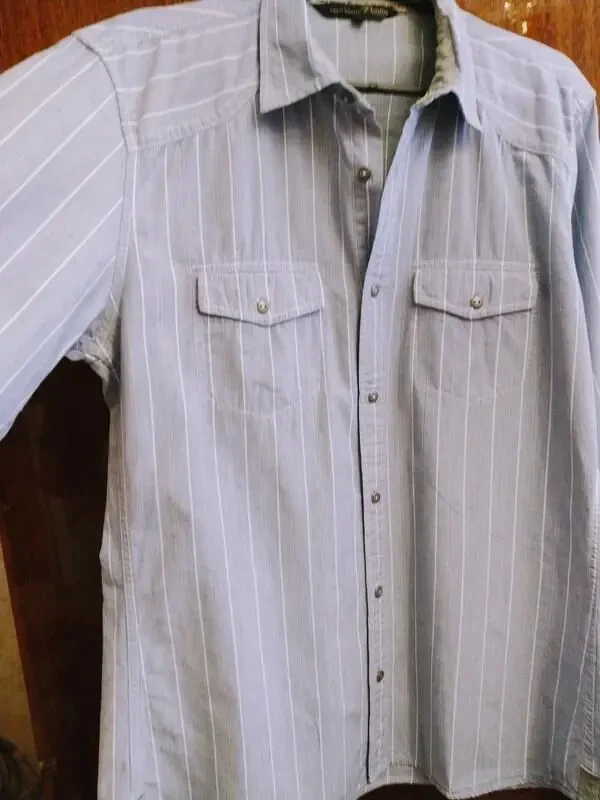 Классная мужская рубашка с карманами, хлопок. 7