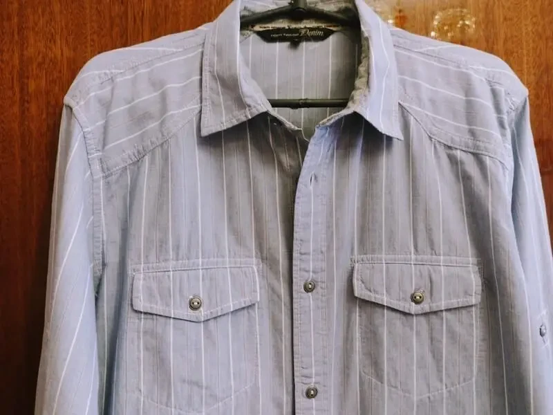 Классная мужская рубашка с карманами, хлопок. 5