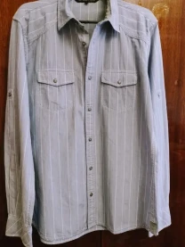 Классная мужская рубашка с карманами, хлопок.