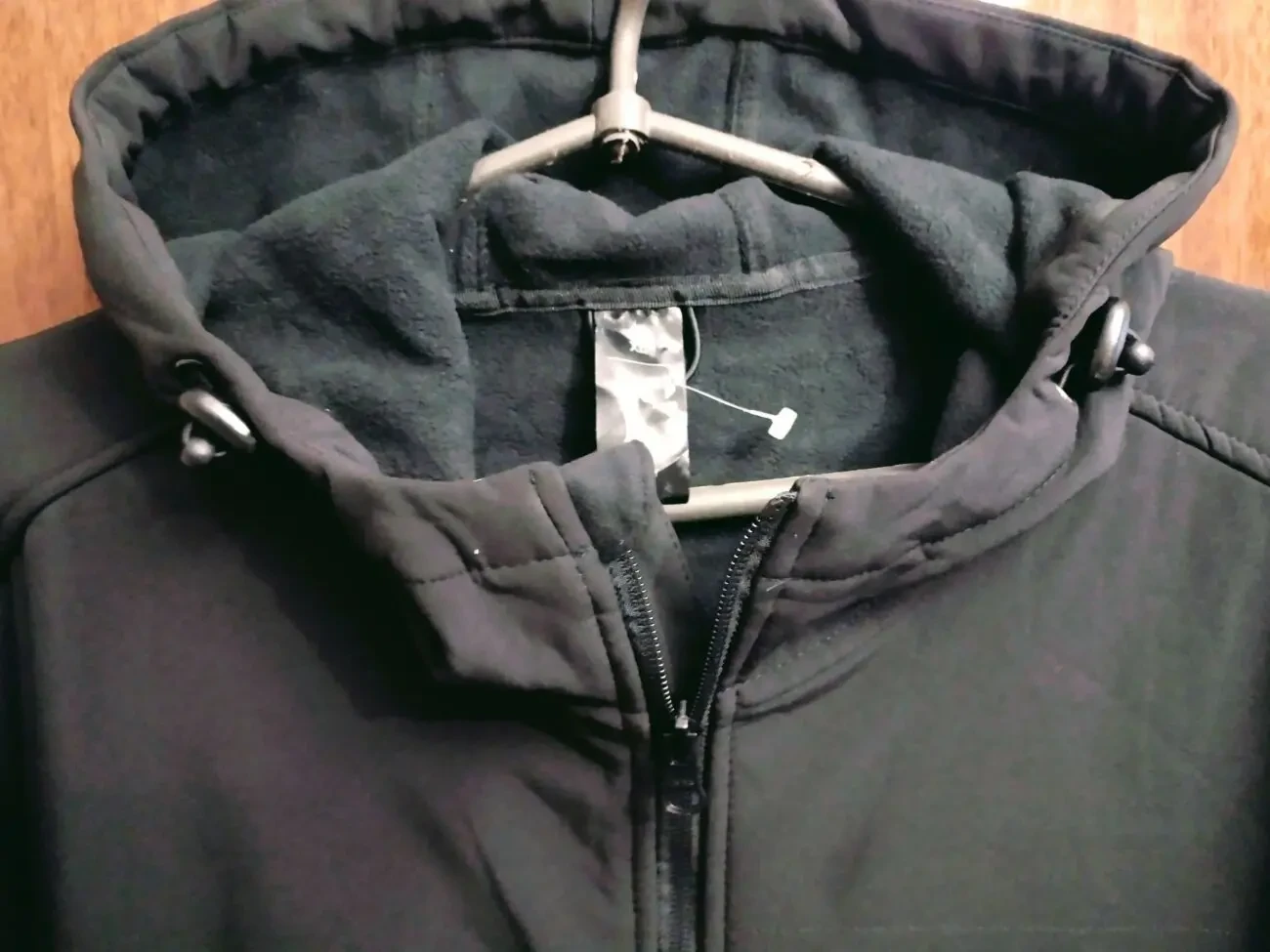 Мужская весенняя куртка с капюшоном, чёрная 6