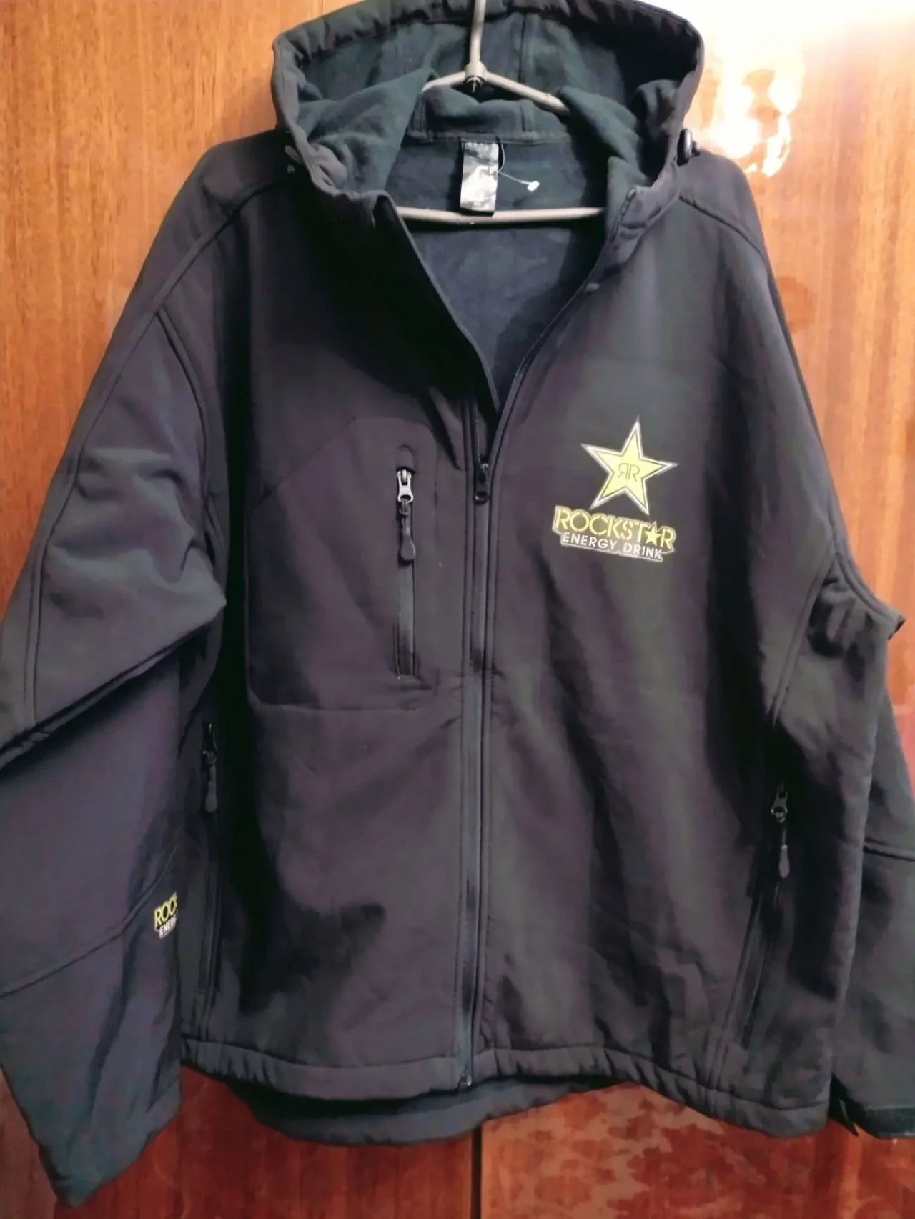 Мужская весенняя куртка с капюшоном, чёрная