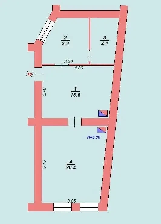 Продаж 2-кімн. квартири 48,3 кв.м. по вул.Личаківській 9